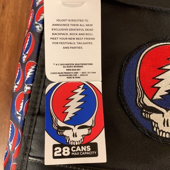 Igloo x Grateful Dead Backpack Insulated Daytripper 28-Can Capacity New - Picture 8 of 8